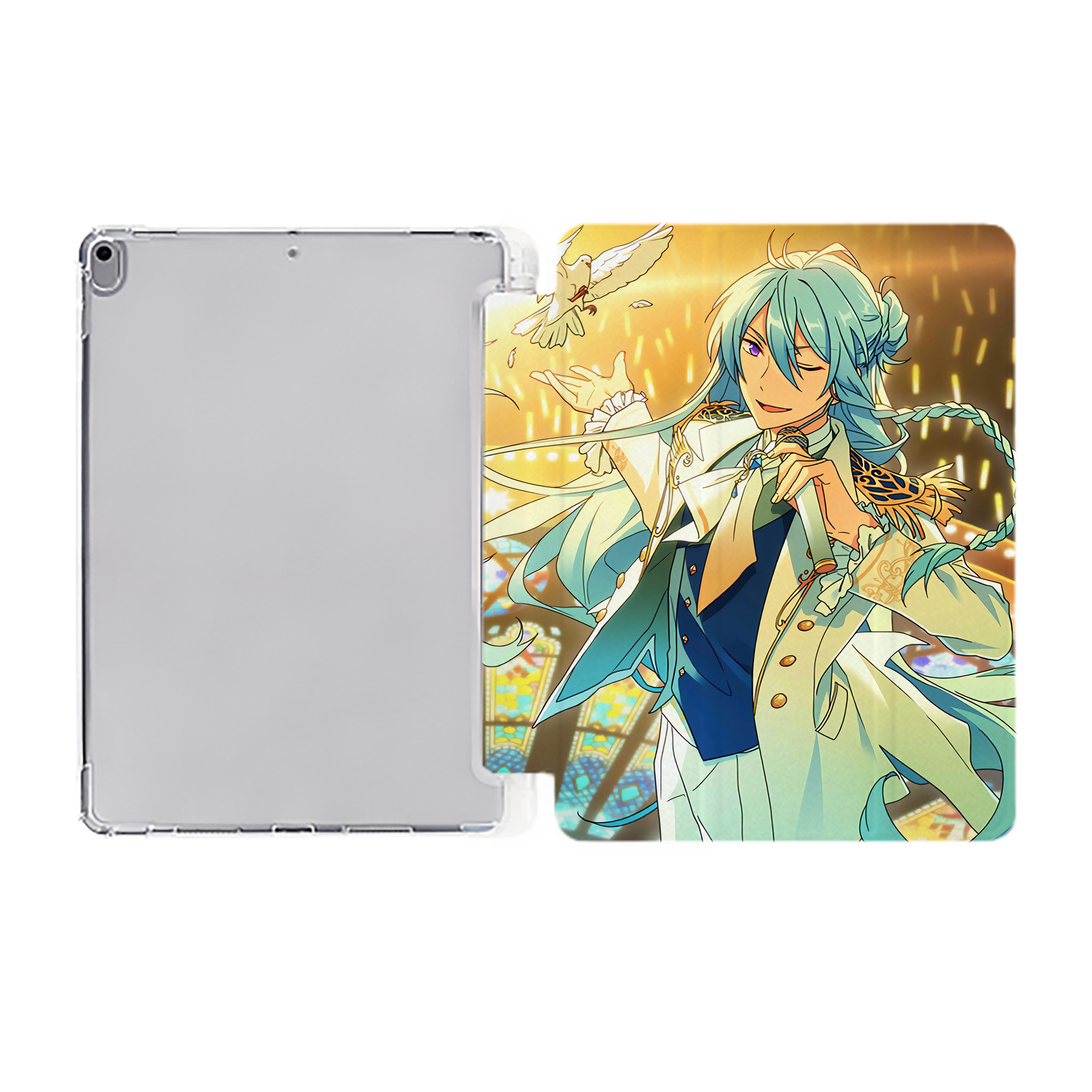 （画像用） あんさんぶるスターズ! Ensemble Stars IPad ケース ペン収納付き 三つ折りスタンド PUレザー×シリコン 対応機種9.5/10.5/10.9インチ